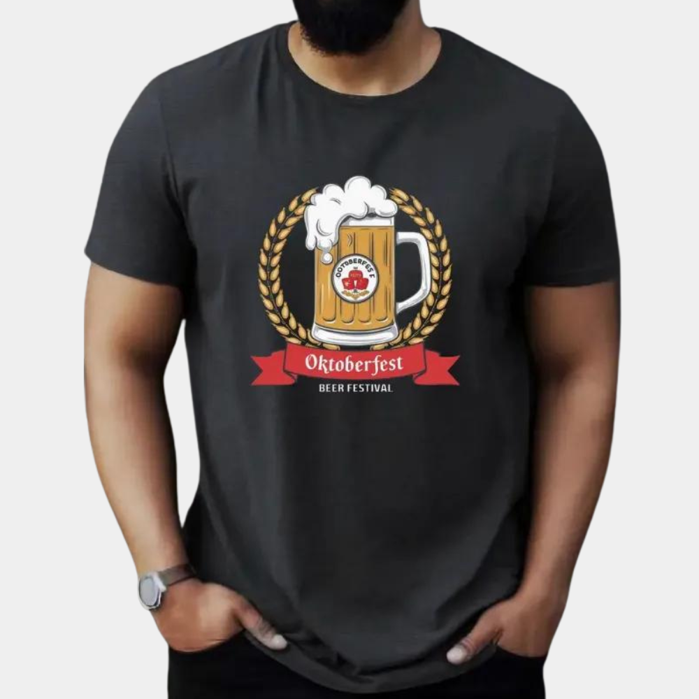 Pyt Oktoberfest klassiek bier T-shirt voor heren – comfortabel en ademend T-shirt met feestelijk Beiers ontwerp, ideaal voor bierfeesten en thema-evenementen.