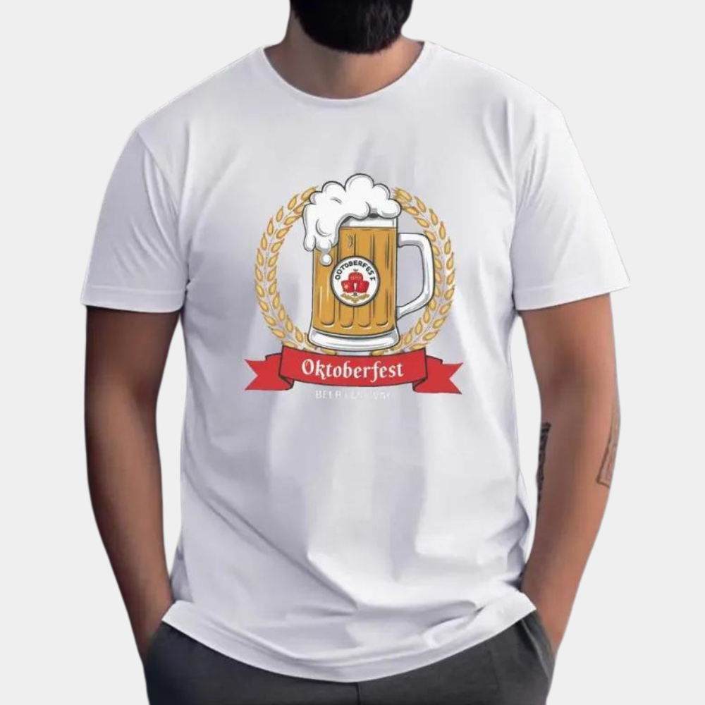 Pyt Oktoberfest klassiek bier T-shirt voor heren – comfortabel en ademend T-shirt met feestelijk Beiers ontwerp, ideaal voor bierfeesten en thema-evenementen.