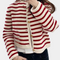 Alenka – Stijlvol gestreept vest voor dames – Elegant vest met een trendy streepdesign, ideaal voor een modieuze en comfortabele uitstraling in elke casual setting. Perfect voor zowel de lente als herfst.