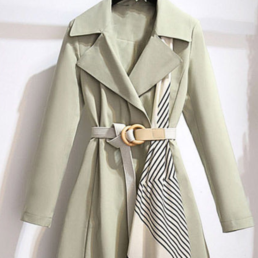 Aurembiaix luxe dames trenchcoat met elegante riem, perfect voor een stijlvolle zomerlook.