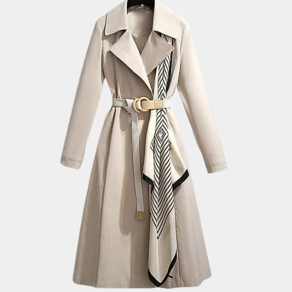 Aurembiaix luxe dames trenchcoat met elegante riem, perfect voor een stijlvolle zomerlook.