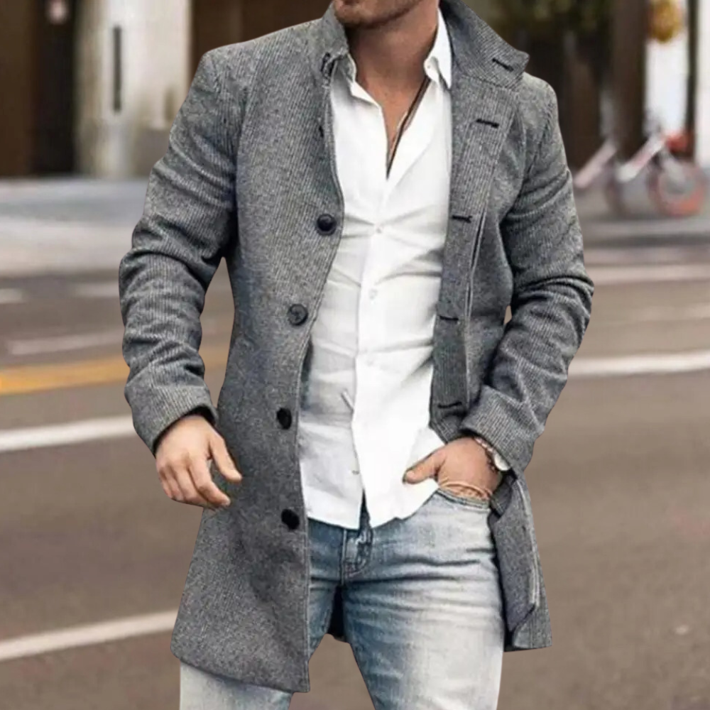 LENNART modieuze jas voor heren – eigentijds design met hoogwaardige stof en slanke pasvorm voor een verzorgde uitstraling.