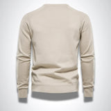 Gebreide heren trui met ronde hals, slim fit