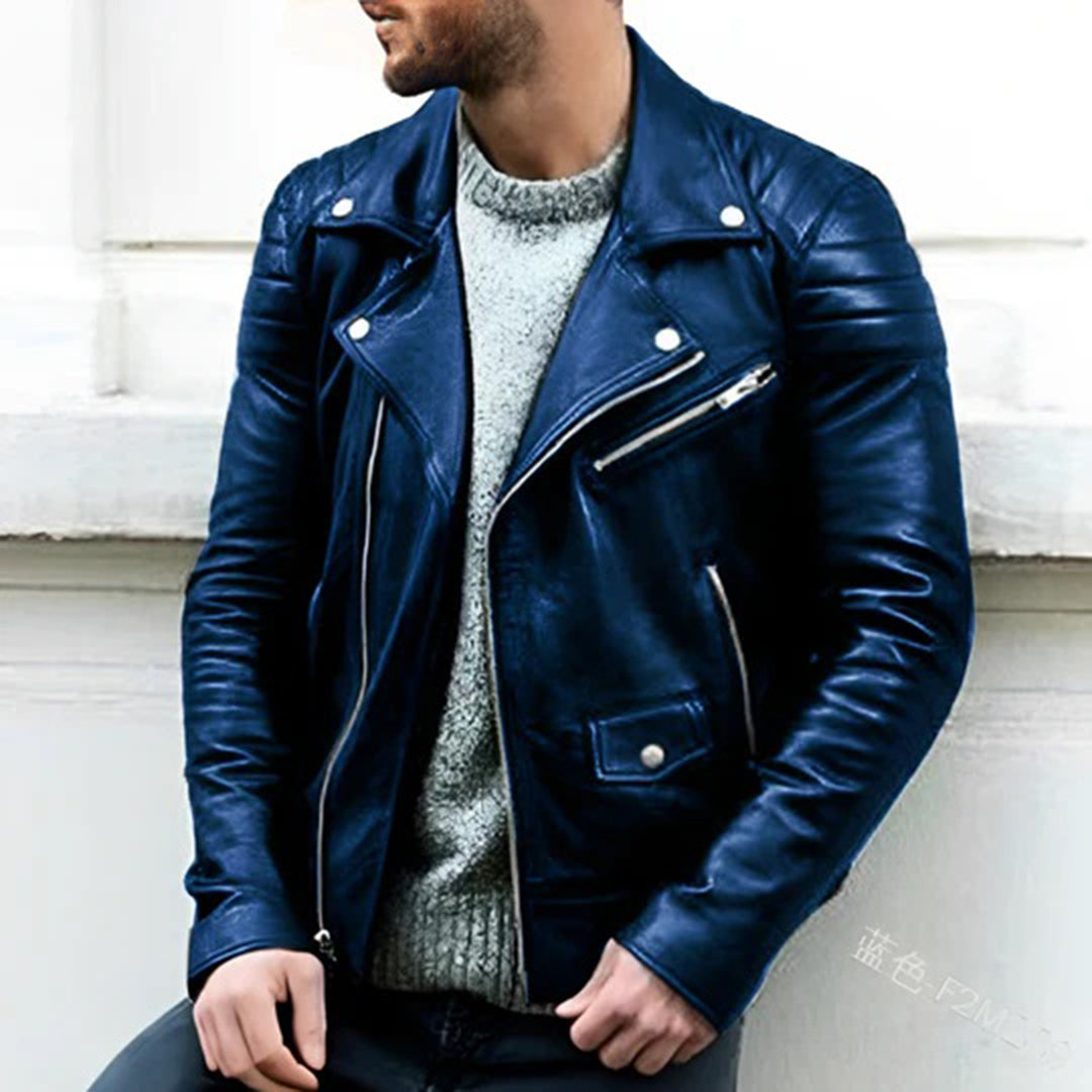 Casual leren biker jas voor heren – Tijdloos ontwerp met stoere uitstraling. Gemaakt van hoogwaardig leer, perfect voor dagelijks gebruik en motorliefhebbers. Comfortabele pasvorm en duurzame kwaliteit. Ideaal voor een edgy streetwear look.