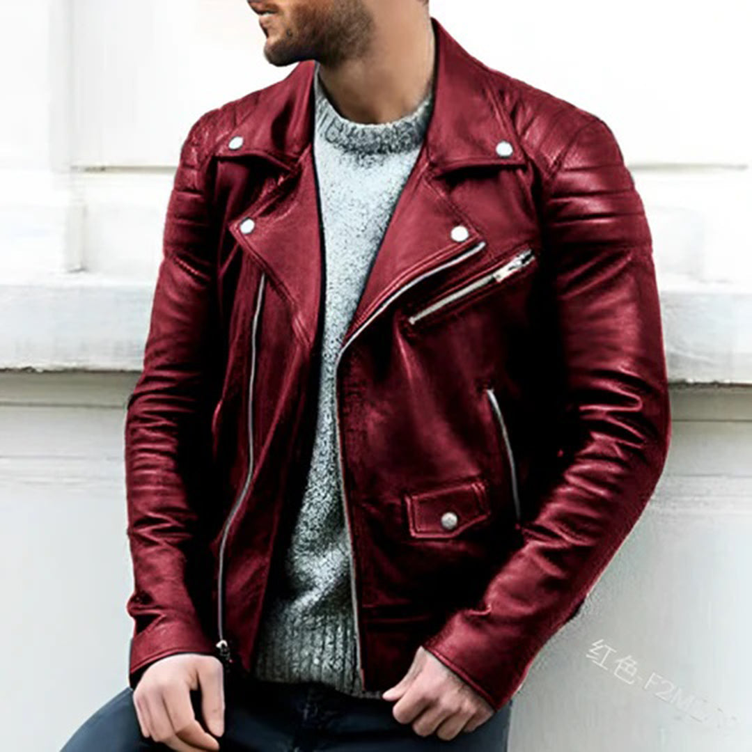 Casual leren biker jas voor heren – Tijdloos ontwerp met stoere uitstraling. Gemaakt van hoogwaardig leer, perfect voor dagelijks gebruik en motorliefhebbers. Comfortabele pasvorm en duurzame kwaliteit. Ideaal voor een edgy streetwear look.