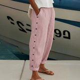 Dames Gestreepte Broek met Elastische Taille