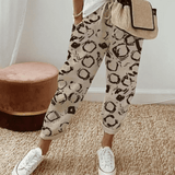 Dames Broek met Elastische Taille en Print