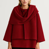 Elegante Poncho Top met Col en Wijde Mouwen