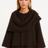 Elegante Poncho Top met Col en Wijde Mouwen