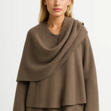 Elegante Poncho Top met Col en Wijde Mouwen