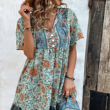 Tuniekjurk met Bohemian Print en V-Hals