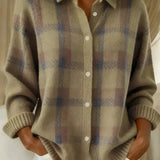 Dames Geruite Flanellen Blouse met Lange Mouwen