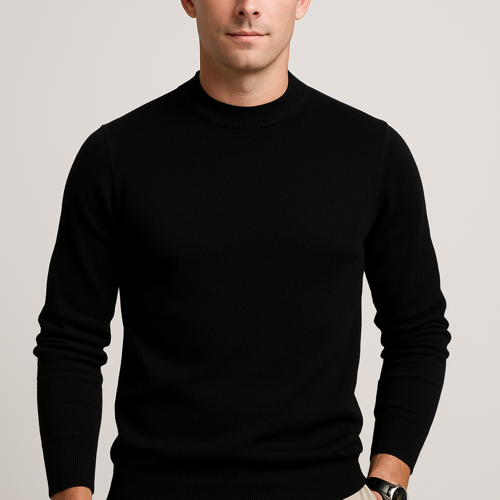 Heren pullover met regular fit, effen design