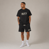Premium Short Set met Grafische Print – Oversized, Comfortabel en Tijdloos Stijlvol