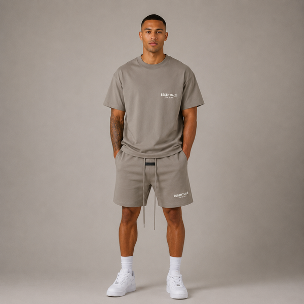 Premium Heren Summer Set Kaki  – Zacht Katoen, Oversized en Tijdloos Stijlvol