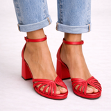 Dames Sandalen met Blokhak en Enkelband