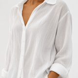 Dames blouse met oogprint en knoopsluiting