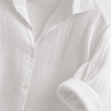 Dames blouse met oogprint en knoopsluiting