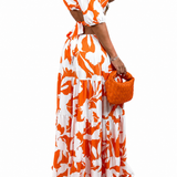 Dames Maxi Jurk met Bloemenprint en Off-Shoulder Halslijn