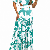 Dames Maxi Jurk met Bloemenprint en Off-Shoulder Halslijn