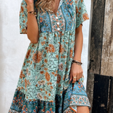 Tuniekjurk met Bohemian Print en V-Hals