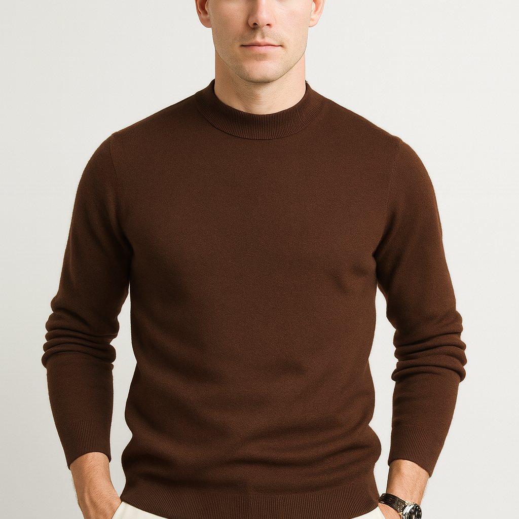 Heren pullover met regular fit, effen design