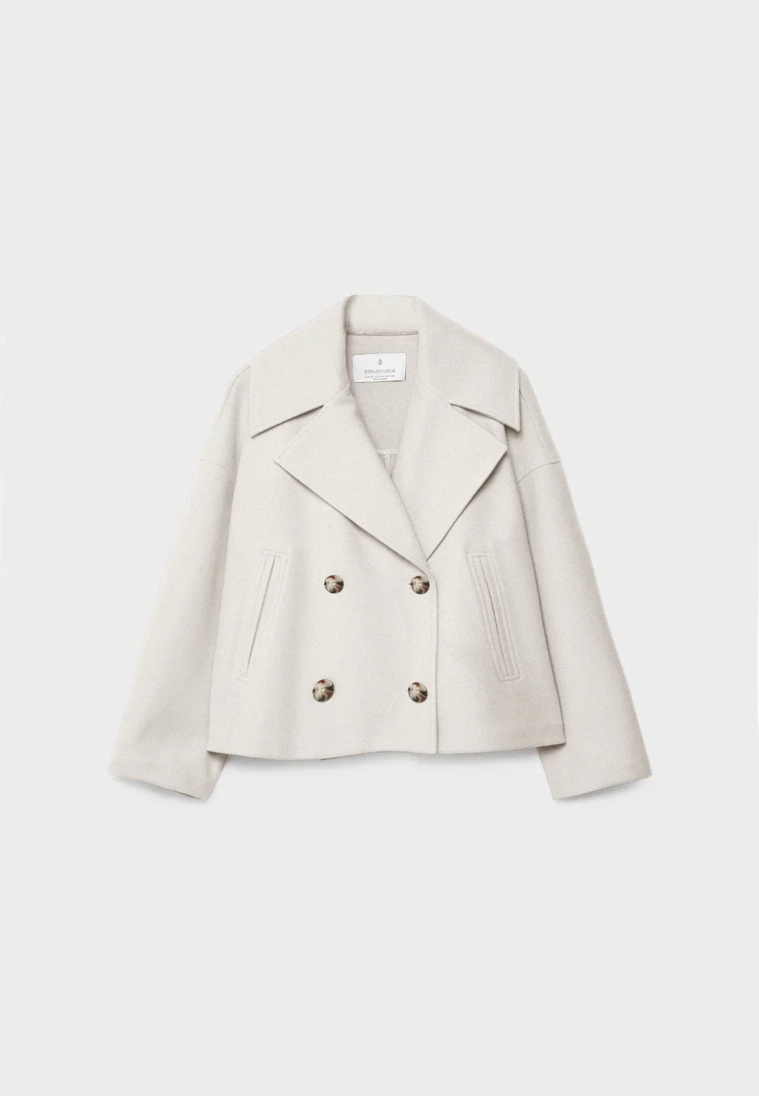 Elara chique korte jas voor dames – stijlvolle jas met dubbele rij knoopsluiting, hoogwaardige stof en comfortabele pasvorm, perfect voor werk of speciale gelegenheden.