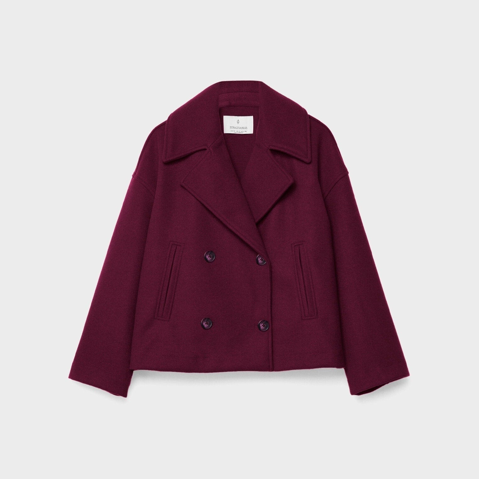 Elara chique korte jas voor dames – stijlvolle jas met dubbele rij knoopsluiting, hoogwaardige stof en comfortabele pasvorm, perfect voor werk of speciale gelegenheden.