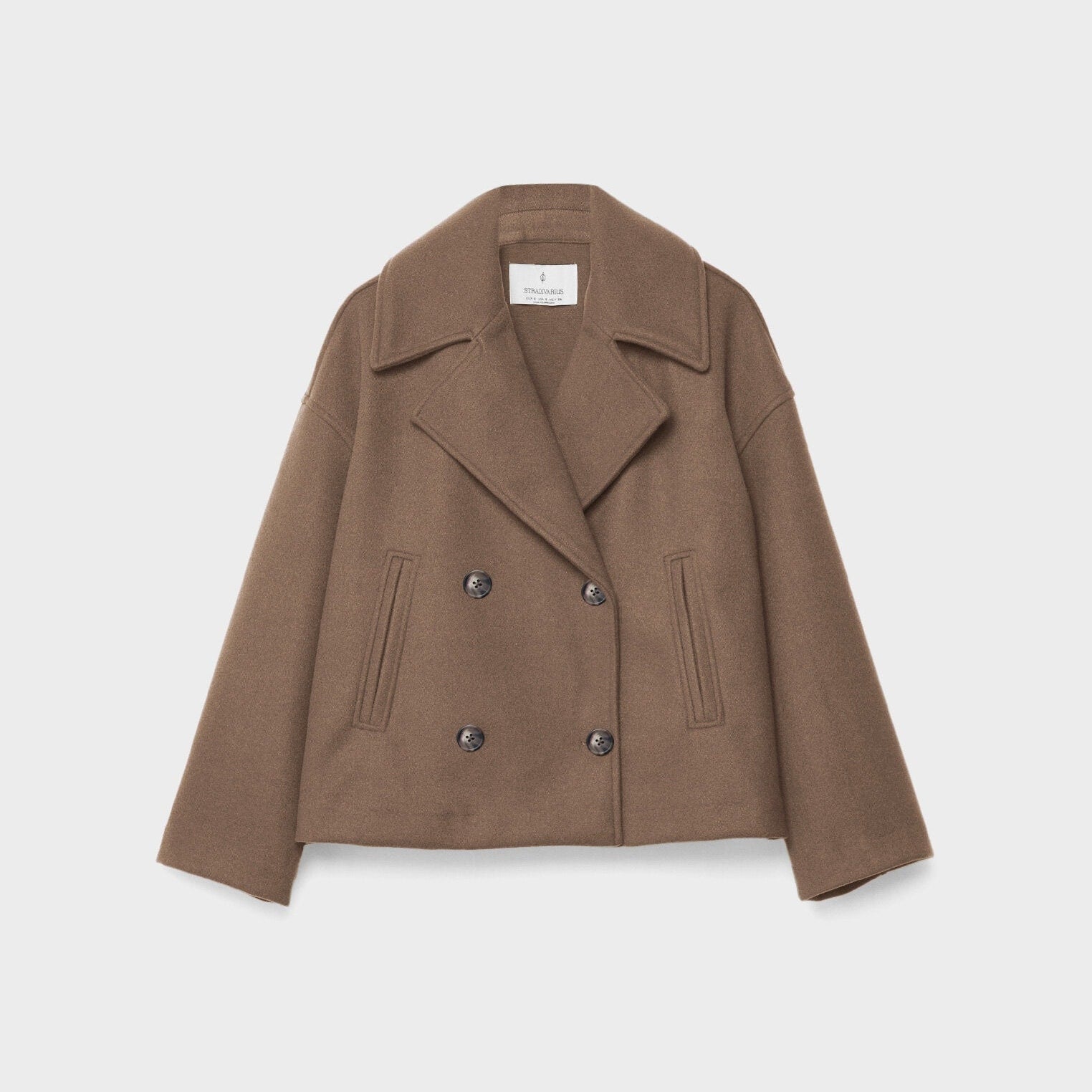 Elara chique korte jas voor dames – stijlvolle jas met dubbele rij knoopsluiting, hoogwaardige stof en comfortabele pasvorm, perfect voor werk of speciale gelegenheden.
