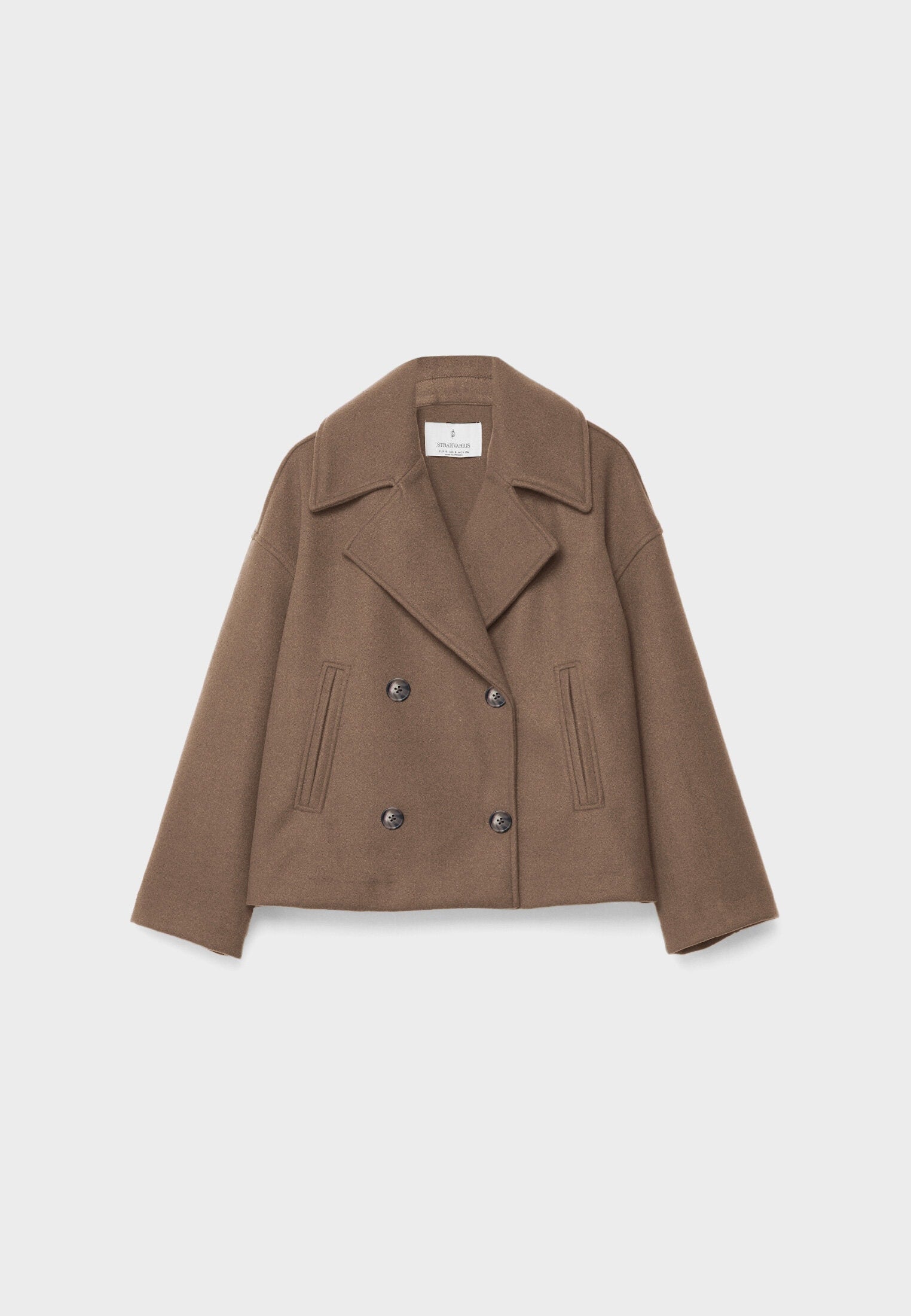 Elara chique korte jas voor dames – stijlvolle jas met dubbele rij knoopsluiting, hoogwaardige stof en comfortabele pasvorm, perfect voor werk of speciale gelegenheden.