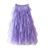 Dames Maxi Tule Rok met Gelaagde Volants