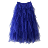 Dames Maxi Tule Rok met Gelaagde Volants