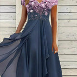 Maxi Jurk met Bloemenkant en Verloopprint