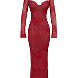 Dames Maxi Kantjurk met Lange Mouwen