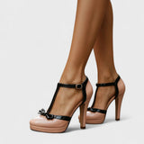 Dames Sandalen met Blokhak en Enkelbandje