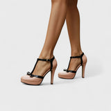 Dames Sandalen met Blokhak en Enkelbandje