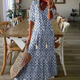 Dames Maxi Jurk met Bloemenprint en V-Hals