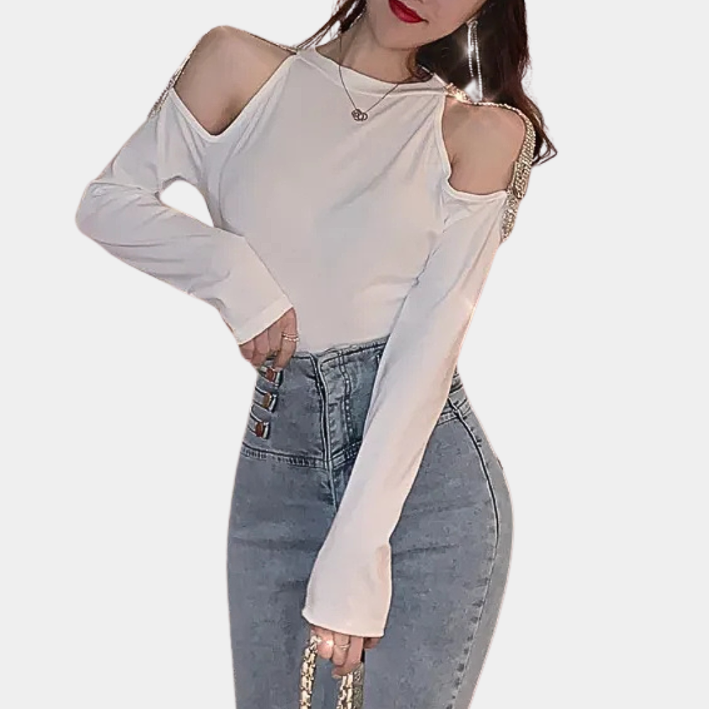 CELINA – Luxe zomers schouderoverhemd voor dames, met elegante pasvorm en lichtgewicht stof perfect voor warme dagen.