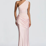 One-Shoulder Maxi Jurk met Drapering