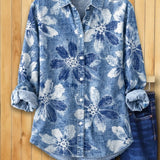 Dames Blouse met Bloemenprint en Kraag