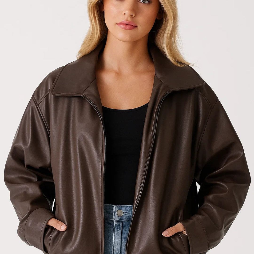 Oversized Dames Bikerjas