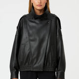 Oversized Damesjas met Leren Look