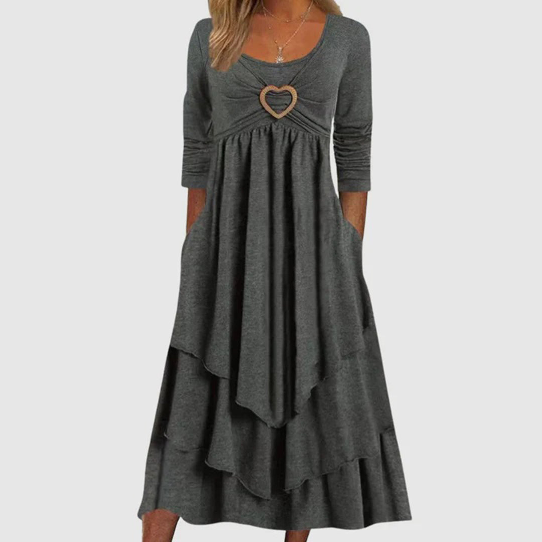 ABEBA casual lange zomerjurk van zachte, ademende stof met relaxte pasvorm en comfortabel, luchtig design.