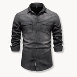 Slim Fit Overhemd met Strepen en Borstzak