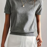 Casual dames T-shirt met korte mouwen, perfect voor de lente en dagelijkse outfits.