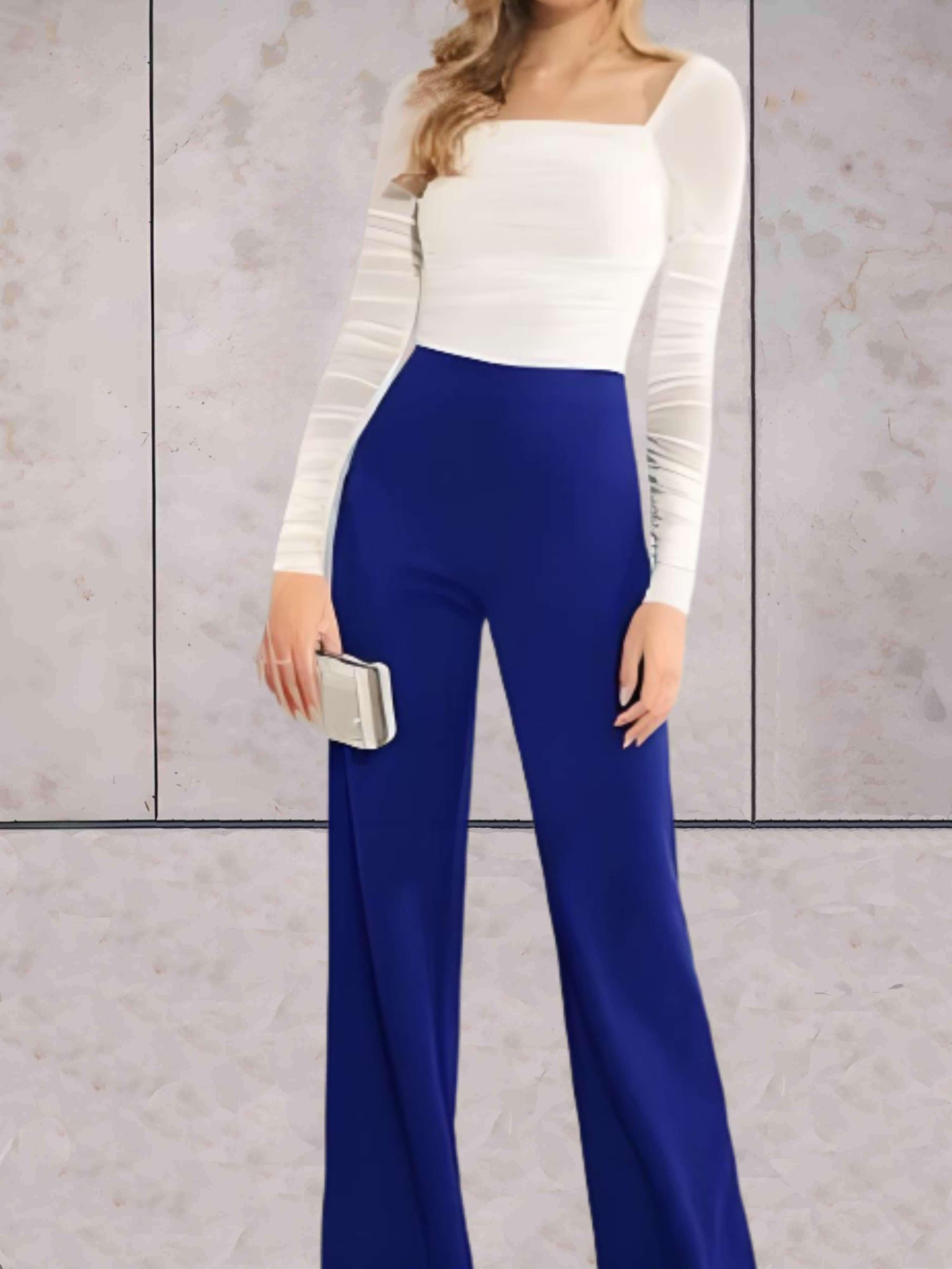Lorena – Stijlvolle casual broek voor dames met wijde pijpen en een hoge stretch taille, perfect voor een comfortabele en modieuze look.