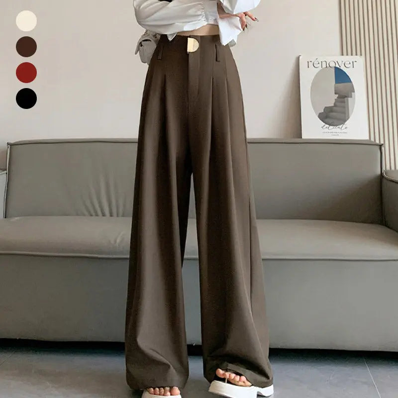 Dressingbroek – hoge taille en wijde pijpen voor een stijlvolle, vlotte look. Perfect voor een elegante en comfortabele outfit, ideaal voor zowel werk als vrije tijd.