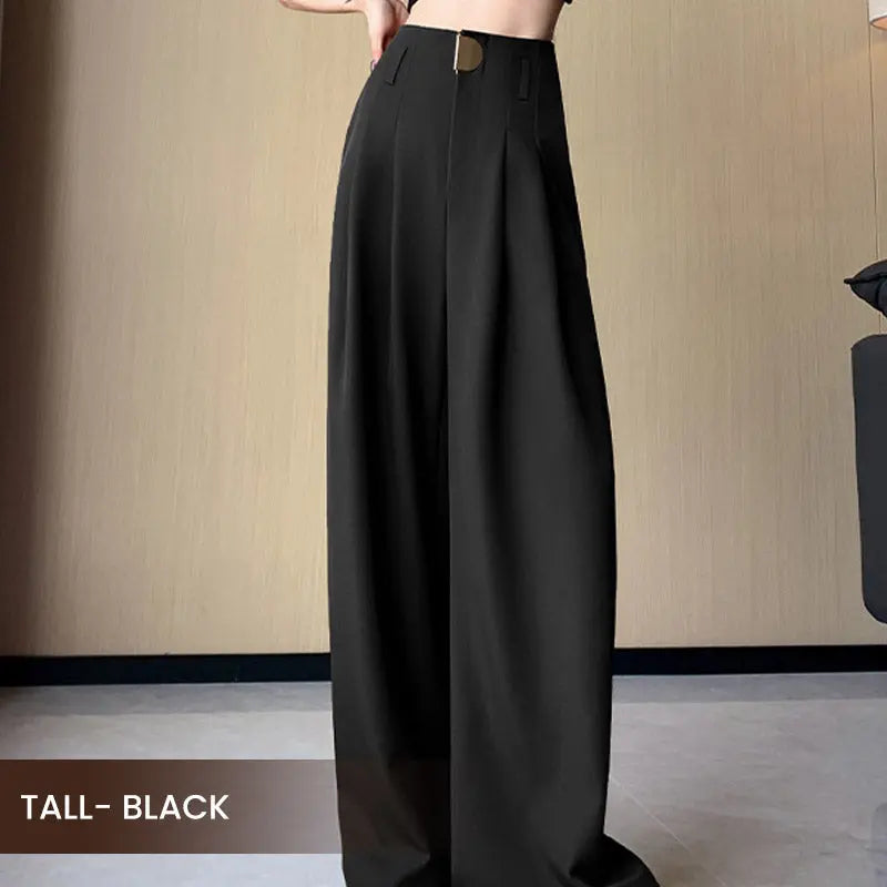 Dressingbroek – hoge taille en wijde pijpen voor een stijlvolle, vlotte look. Perfect voor een elegante en comfortabele outfit, ideaal voor zowel werk als vrije tijd.
