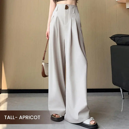 Dressingbroek – hoge taille en wijde pijpen voor een stijlvolle, vlotte look. Perfect voor een elegante en comfortabele outfit, ideaal voor zowel werk als vrije tijd.