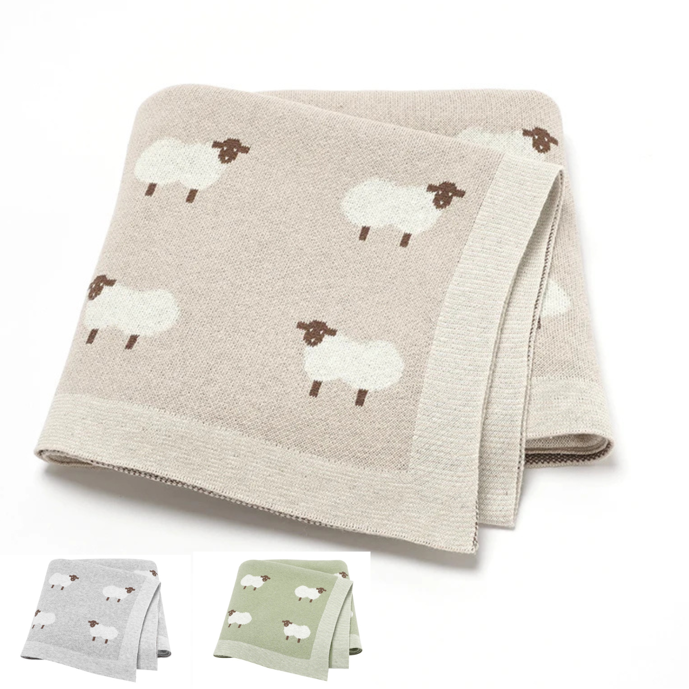 LittleSheep warme gebreide deken voor kleintjes – zachte, comfortabele en knusse deken voor veilig en cozy gebruik thuis of onderweg.